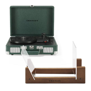 Crosley Cruiser Bluetooth Portable Turntable - Emerald Green + Bundled Crosley Record Storage Display Stand Crosley