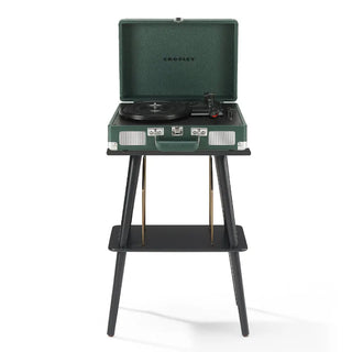 Crosley Cruiser Bluetooth Portable Turntable + Crosley Turntable  Stand Bundle - Emerald Green Crosley