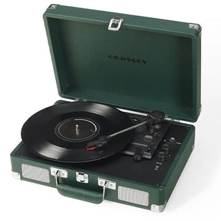 Crosley Cruiser Bluetooth Portable Turntable + Crosley Turntable  Stand Bundle - Emerald Green Crosley