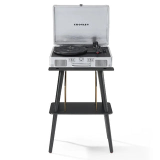 Crosley Cruiser Bluetooth Portable Turntable + Crosley Turntable Stand Bundle - Silver Crosley