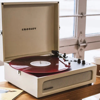 Crosley Voyager Bluetooth Portable Turntable + Crosley Asheville Stand Bundle - Dune Crosley