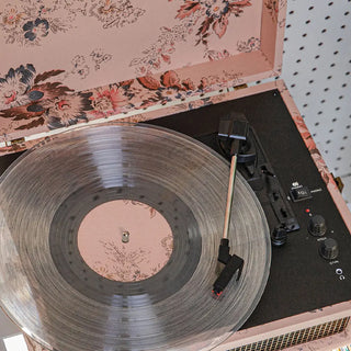 Crosley Voyager Bluetooth Portable Turntable + Crosley Asheville Stand Bundle - Floral Crosley