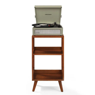 Crosley Voyager Bluetooth Portable Turntable + Crolsey Asheville Stand Bundle - Sage Crosley