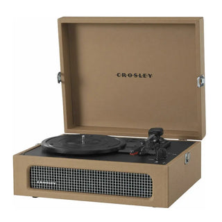 Crosley Voyager Bluetooth Portable Turntable + Bundled Record Storage Crate - Tan Crosley
