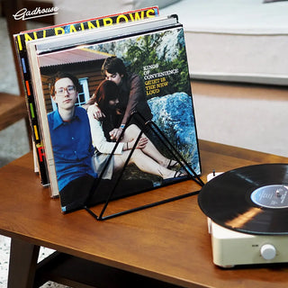 Crosley Voyager Bluetooth Portable Turntable - Amethyst + Gadhouse Vinyl Rack Bundle - Black Crosley