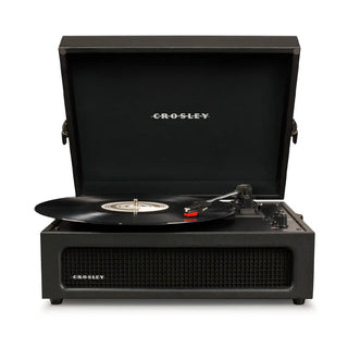 Crosley Voyager Bluetooth Portable Turntable - Black + Gadhouse Vinyl Rack Bundle - Black Crosley