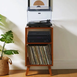 Crosley Asheville Small Record Player Stand -  Walnut Crosley