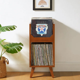 Crosley Asheville Small Record Player Stand -  Walnut Crosley