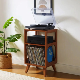Crosley E100 Record Player Shelf System + Crosley Asheville Stand Bundle - Natural Crosley