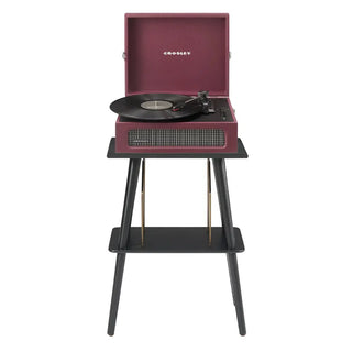 Crosley Voyager Bluetooth Portable Turntable + Entertainment Stand Bundle  - Burgandy Crosley