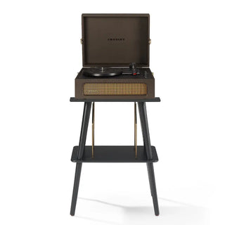 Crosley Voyager Bluetooth Portable Turntable + Turntable Stand Bundle - Cocoa Crosley