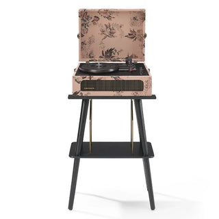 Crosley Voyager Bluetooth Portable Turntable + Turntable Stand Bundle - Floral Crosley