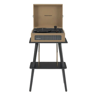 Crosley Voyager Bluetooth Portable Turntable + Entertainment Stand Bundle  - Tan Crosley