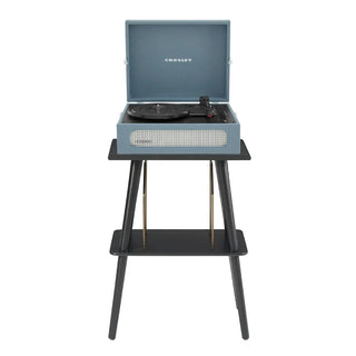 Crosley Voyager Bluetooth Portable Turntable + Entertainment Stand Bundle  - Washed Blue Crosley