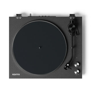 Kanto OBI3 Turntable - Matte Black with Kanto ORA 100W Powered Speakers - Black Bundle Kanto