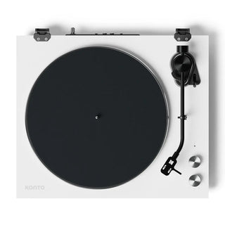 Kanto OBI3 Turntable - Matte White with Kanto ORA 100W Powered Speakers - White Bundle Kanto