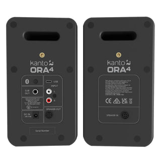Kanto ORA4 140W Powered Reference Speakers with USB-C Input and Bluetooth - Black, Pair Kanto