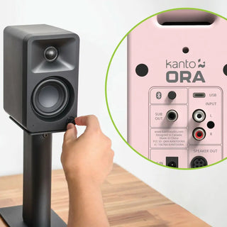 Kanto ORA 100W Powered Reference Desktop Computer Speakers with Bluetooth 5.0 Pink Kanto