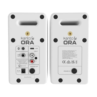 Kanto ORA4 140W Powered Reference Speakers with USB-C Input and Bluetooth - White, Pair Kanto