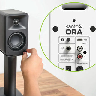 Kanto ORA4 140W Powered Reference Speakers with USB-C Input and Bluetooth - White, Pair Kanto