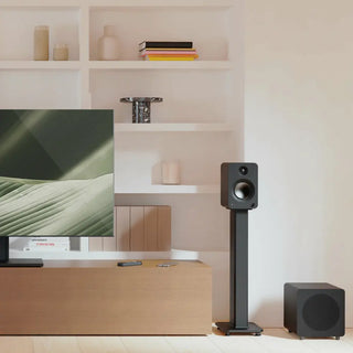 Kanto REN 200W Powered Bookshelf Speakers with HDMI ARC, USB-C, and Bluetooth 5.3 - Matte Black, Pair Kanto