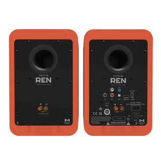 Kanto REN 200W Powered Bookshelf Speakers with HDMI ARC, USB-C, and Bluetooth 5.3 - Matte Orange, Pair Kanto