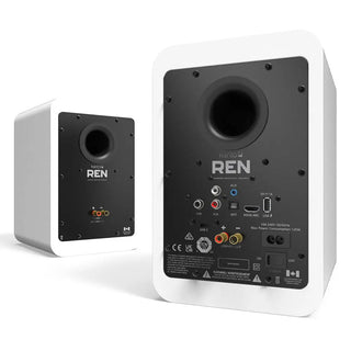 Kanto REN 200W Powered Bookshelf Speakers with HDMI ARC, USB-C, and Bluetooth 5.3 - Matte White, Pair Kanto
