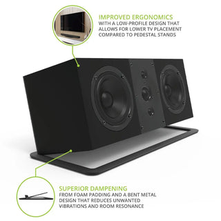 Kanto S10 Low-Profile Angled Sound Bar and Center Channel Speaker Stand for Home Theater Kanto
