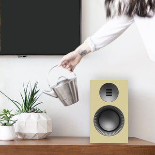 Kanto TUK G2 260W Premium Powered Speaker System with Bluetooth 5.4, Dual RCA and USB-C Inputs - Gloss Butter w/ Gunmetal
