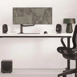 Kanto UKI 100W Desktop Speakers with Bluetooth, USB-C, Headphone out, Onyx (Matte Black), Pair Kanto