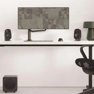 Kanto UKI 100W Desktop Speakers with Bluetooth, USB-C, Headphone out, Chalk (Matte White), Pair Kanto