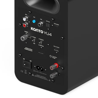 Kanto YU4 (2nd Gen) 160 W Powered Bookshelf Speaker with Bluetooth 5.3, Built-in Phono Preamp, USB-C and Optical Inputs - Matte Black