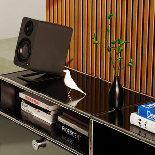 Kanto YU4 (2nd Gen) 160 W Powered Bookshelf Speaker with Bluetooth 5.3, Built-in Phono Preamp, USB-C and Optical Inputs - Matte Black