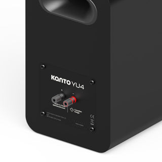 Kanto YU4 (Gen 2) Passive Bookshelf Speaker with 1" Silk Dome Tweeter and 4" Paper Cone Woofer - Matte Black