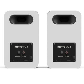 Kanto YU4 (Gen 2) Passive Bookshelf Speaker with 1" Silk Dome Tweeter and 4" Paper Cone Woofer - Matte White