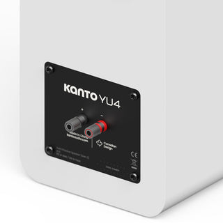 Kanto YU4 (Gen 2) Passive Bookshelf Speaker with 1" Silk Dome Tweeter and 4" Paper Cone Woofer - Matte White