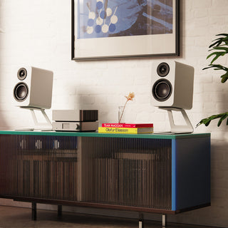 Kanto YU4 (Gen 2) Passive Bookshelf Speaker with 1" Silk Dome Tweeter and 4" Paper Cone Woofer - Matte White