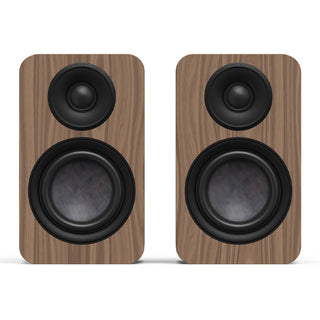 Kanto YU4 (2nd Gen) 160 W Powered Bookshelf Speaker with Bluetooth 5.3, Built-in Phono Preamp, USB-C and Optical Inputs - Matte Walnut
