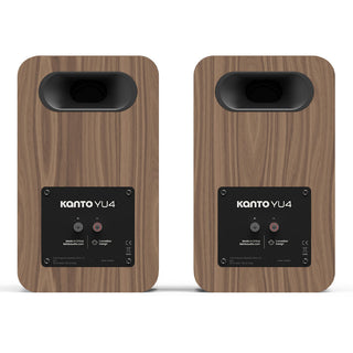 Kanto YU4 (2nd Gen) 160 W Powered Bookshelf Speaker with Bluetooth 5.3, Built-in Phono Preamp, USB-C and Optical Inputs - Matte Walnut