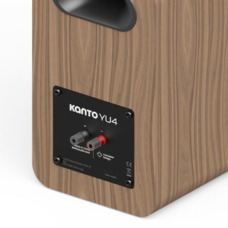 Kanto YU4 (2nd Gen) 160 W Powered Bookshelf Speaker with Bluetooth 5.3, Built-in Phono Preamp, USB-C and Optical Inputs - Matte Walnut