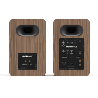 Kanto YU6 (2nd Gen) 200 W Powered Bookshelf Speaker with Bluetooth 5.3, Built-in Phono Preamp, USB-C and Optical Inputs - Matte Walnut