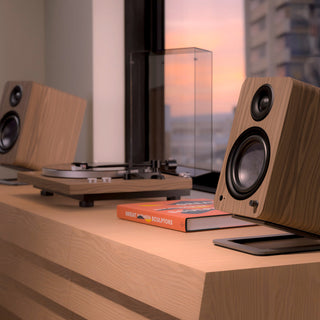 Kanto YU6 (2nd Gen) 200 W Powered Bookshelf Speaker with Bluetooth 5.3, Built-in Phono Preamp, USB-C and Optical Inputs - Matte Walnut