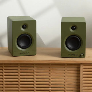 Victrola Tempo Bookshelf Speakers - Green Victrola