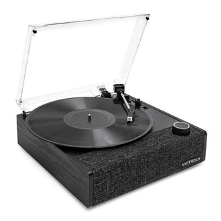 Victrola Eastwood II Turntable - Black + Bundled Record Storage Crate Victrola