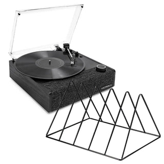 Victrola Eastwood II Turntable - Black + Gadhouse Vinyl Rack Bundle - Black Victrola