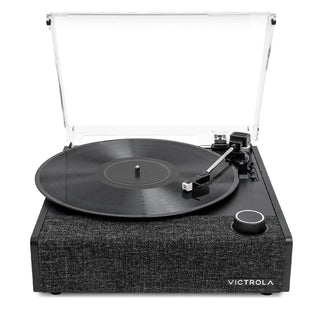 Victrola Eastwood II Turntable - Black + Gadhouse Vinyl Rack Bundle - Black Victrola