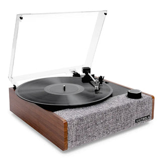 Victrola Eastwood II Turntable - Walnut + Turntable Stand Bundle - Black Victrola