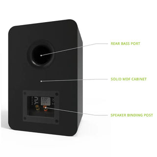 Kanto YU Passive 5.25" Speakers with 1" Silk Dome Tweeter and 5.25" Kevlar Woofer - Black, Pair Kanto