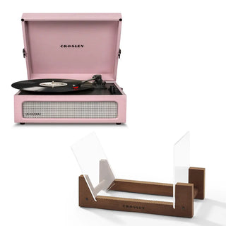 Crosley Voyager Bluetooth Portable Turntable - Amethyst + Bundled Crosley Record Storage Display Stand Crosley