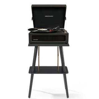 Crosley Voyager Bluetooth Portable Turntable + Crosley Turntable Stand Bundle - Black Crosley